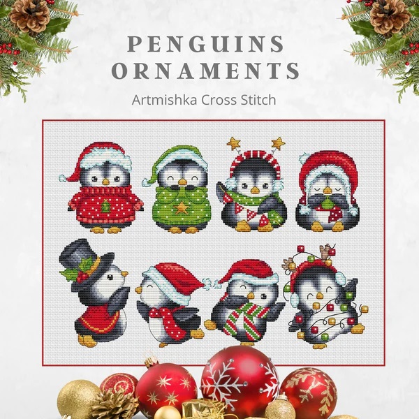 click here to view larger image of Penguin Ornaments (chart)