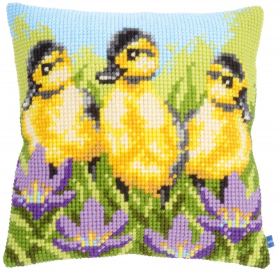 click here to view larger image of Ducklings Cushion (counted cross stitch kit)