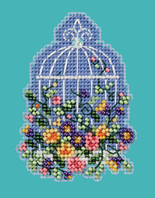 click here to view larger image of Floral Birdcage (2024) (counted cross stitch kit)