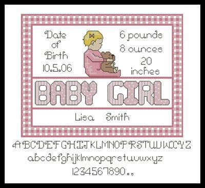click here to view larger image of Baby Girl Sampler 2 (chart)