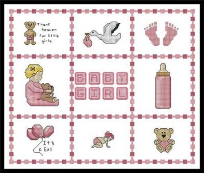click here to view larger image of Baby Girl Sampler Small (chart)