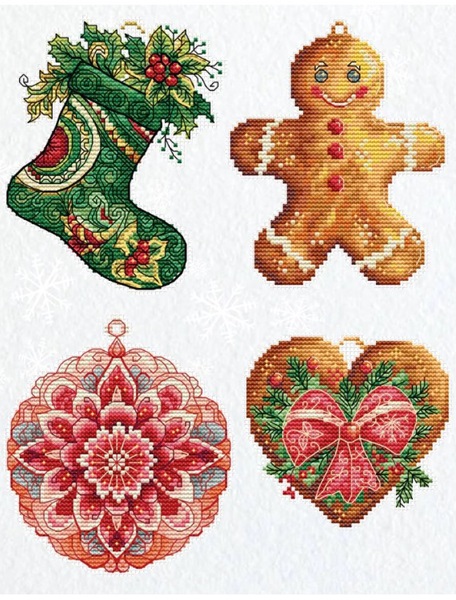 click here to view larger image of Winter Decorations (counted cross stitch kit)