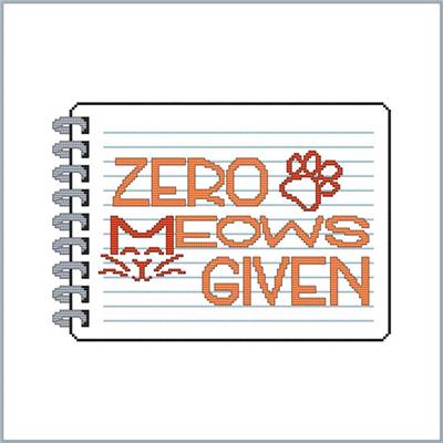 click here to view larger image of Sassy Threads Series II - Zero Meows Given (chart)