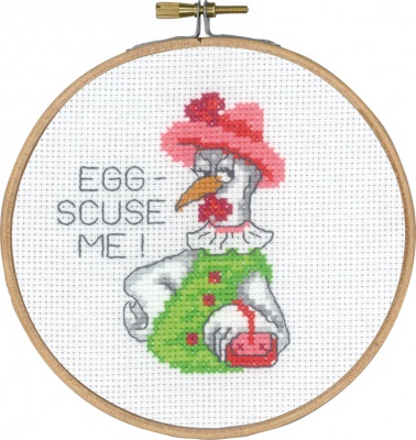 click here to view larger image of Egg-scuse Me (counted cross stitch kit)