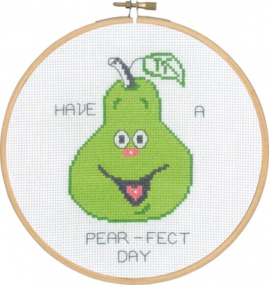 click here to view larger image of Have a Pear-fect Day (counted cross stitch kit)