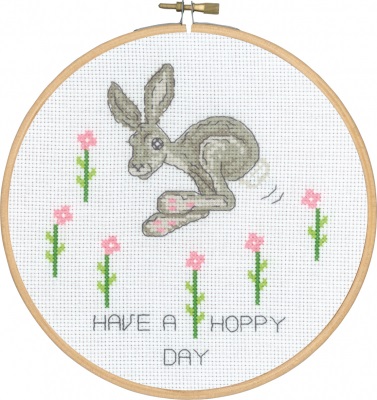 click here to view larger image of Have a Hoppy Day (counted cross stitch kit)