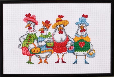 click here to view larger image of Chick-o-Holics (counted cross stitch kit)