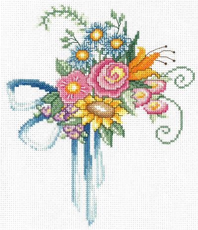 click here to view larger image of Blooming Bouquet - Mary Engelbreit (counted cross stitch kit)