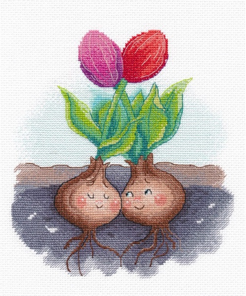 click here to view larger image of Tulips in Love (counted cross stitch kit)