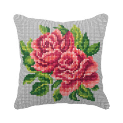 click here to view larger image of Cushion Kit/Roses - SA99091 (needlepoint kit)