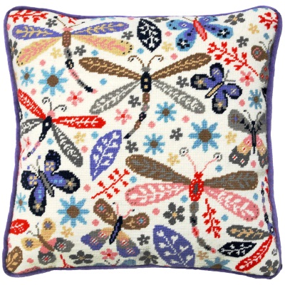 click here to view larger image of Dragonfly Tapestry Cushion (needlepoint kit)