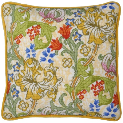 Golden Lily Tapestry Cushion