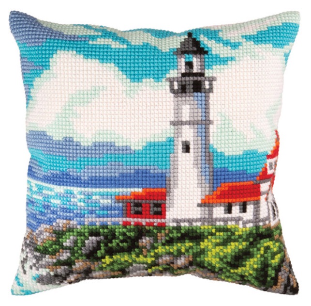 Lighthouse on the Shore of the Bay Cushion