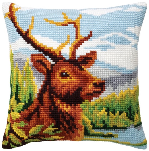 By the Mountain River Cushion