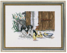 click here to view larger image of Puppies & Gosslings (counted cross stitch kit)
