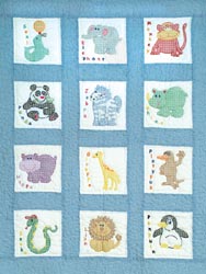 click here to view larger image of Zoo Animals Stamped Quilt Blocks (stamped cross stitch)