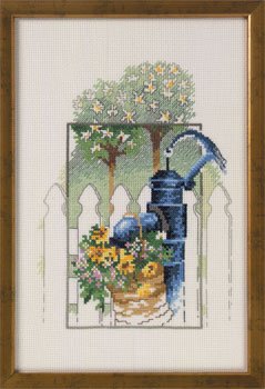 click here to view larger image of Water Pump In Garden (counted cross stitch kit)