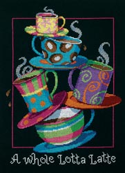 click here to view larger image of Whole Lotta Latte, A (counted cross stitch kit)