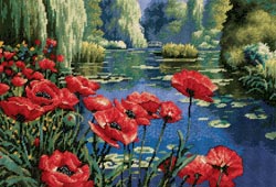 click here to view larger image of Lakeside Poppies (needlepoint kits)