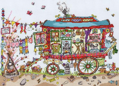click here to view larger image of Cut Thru Gypsy Wagon - Amanda Loverseed (chunky cross stitch kit)