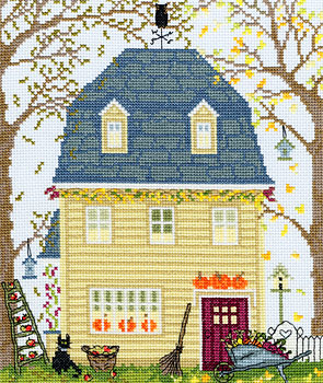 click here to view larger image of New England Home Fall - Sally Swannell (counted cross stitch kit)