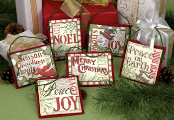 click here to view larger image of Christmas Sayings Ornaments (counted cross stitch kit)