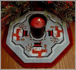 click here to view larger image of Little Candle Mats - Snowmen (chart)
