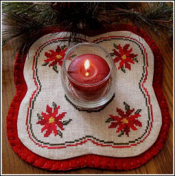 click here to view larger image of Little Candle Mats - Poinsettias (chart)