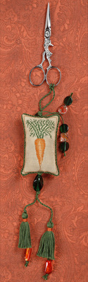 click here to view larger image of Carrot Scissors Fob   (counted cross stitch kit)