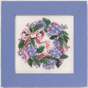 click here to view larger image of Hydrangea Wreath (counted cross stitch kit)