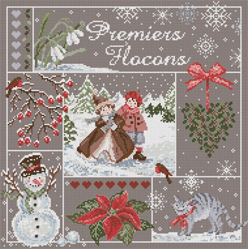 click here to view larger image of Premiers Flocons KIT - Linen (counted cross stitch kit)