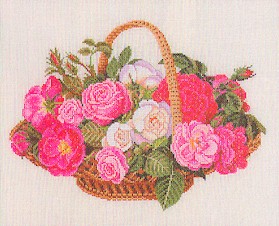 click here to view larger image of Roses in a Basket (counted cross stitch kit)