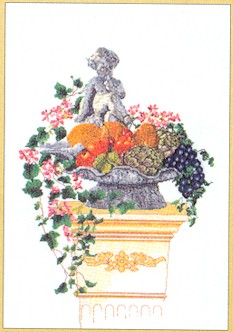 click here to view larger image of Statue In Fruits & Vegetables - Linen (counted cross stitch kit)