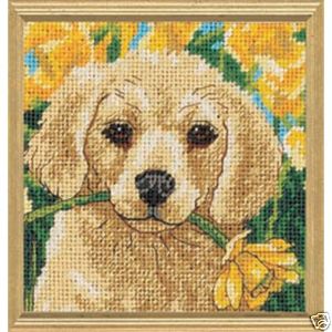 click here to view larger image of Puppy Mischief (needlepoint)