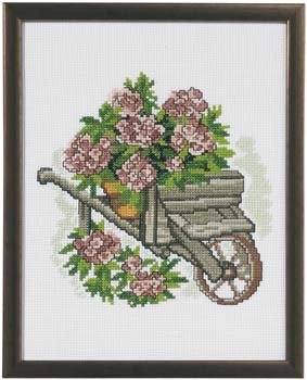 click here to view larger image of Cart with Flowers (counted cross stitch kit)