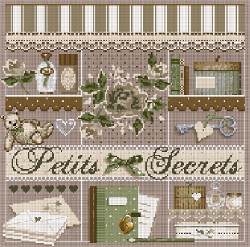 click here to view larger image of Petits Secrets KIT - Linen (chart)