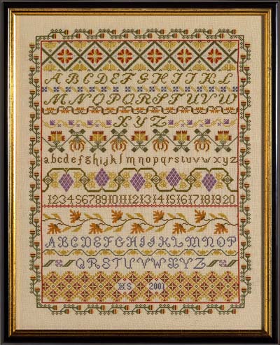 click here to view larger image of Band Sampler (KIT) - 32ct Linen (counted cross stitch kit)