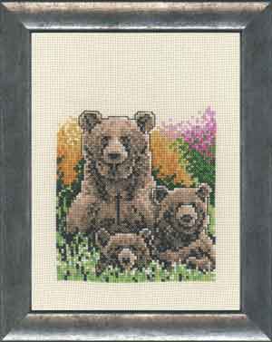 click here to view larger image of Brown Bear with Two Cubs (counted cross stitch kit)