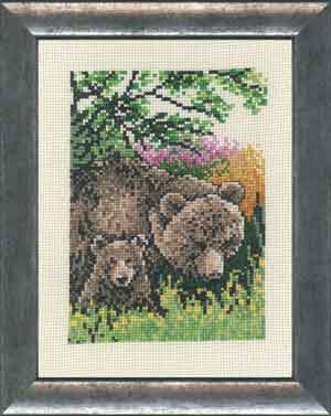 click here to view larger image of Brown Bear with Cub (counted cross stitch kit)