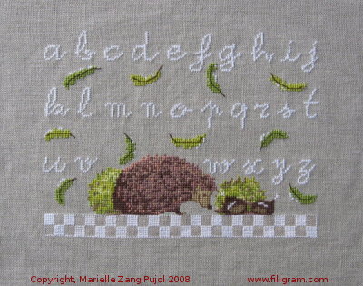 click here to view larger image of Lower Case ABC Tiny Hedgehog (chart)