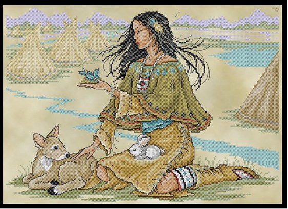 click here to view larger image of Native American Maiden (chart)