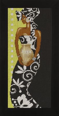 click here to view larger image of African Lady with Vase - 27ct (counted cross stitch kit)
