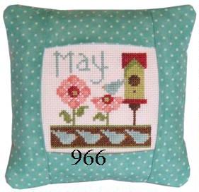 click here to view larger image of Small Band Pillow - May (counted cross stitch kit)