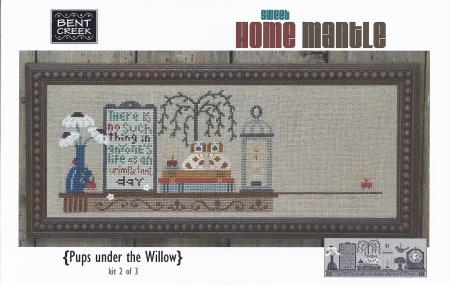 click here to view larger image of Sweet Home Mantle - Pups Under The Willow (counted cross stitch kit)