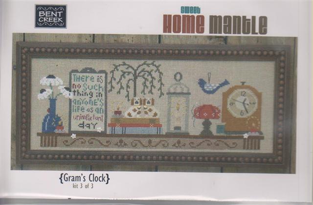 click here to view larger image of Sweet Home Mantle - Gram's Clock (counted cross stitch kit)