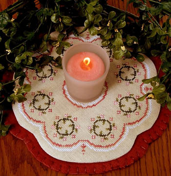 click here to view larger image of Little Candle Mats- Flower Wreath (chart)