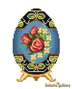 click here to view larger image of Easter Egg with Rose Motif (chart)