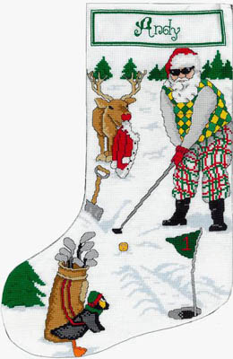 click here to view larger image of Golfing Santa Stocking (chart)