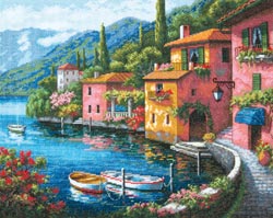 click here to view larger image of Lakeside Village (counted cross stitch kit)