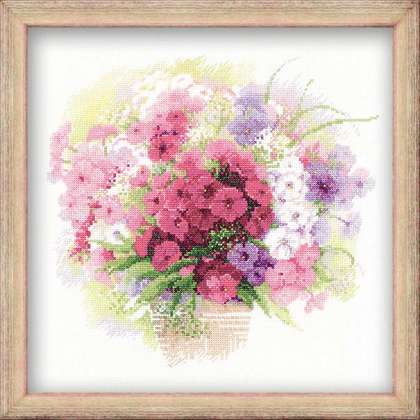 click here to view larger image of Watercolour Phlox (counted cross stitch kit)